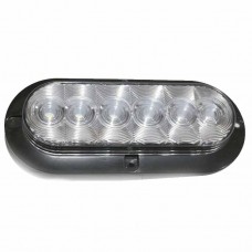 LAMPARA OVALADA 6 PULGADA BLANCA EMPOTABLE ARO NEGRA 10 LED PIRANHA 12V-24V