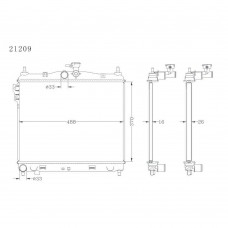 RADIADOR KIA GETZ 1.3L MTM 2002- 25310-1C100 25310-1C106 21209K 370X488X16