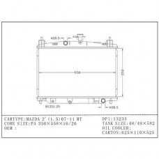 RADIADOR MAZDA 2 1.5 MTM 2007-2011 ZJ36-15-200A- ZJ38-15-200 16150 350X558X26