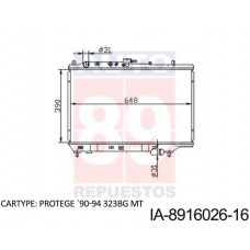 RADIADOR MAZDA 323 MTM 1990-1994 BP26-15-200F 16026 390X648X16