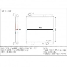 RADIADOR MITSUBISHI FUSO CANTER 4M50 4M51 MTM 2002- ME-403820 14254 525x518x48