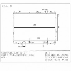 RADIADOR MITSUBISHI LANCER ATM 2009- 14173 390X688X26