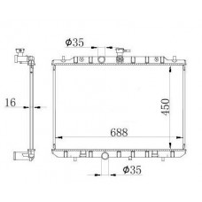 RADIADOR NISSAN XTRAIL T31 QR25DE ATM MCVT MTM 2010- 21400-JG000 21400-JG300 21460-JG000 JG300 450X688X16 59600 15209K 450X688X16