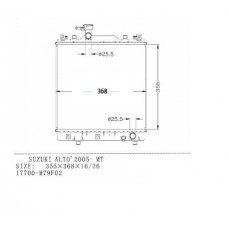 RADIADOR SUZUKI ALTO MT 17700-M79F02 355X368X26 18065 HYUNADI EON