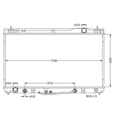 RADIADOR TOYOTA CAMRY 2003-2006 MCV30 16400-20260 20270 20320 0A240 12039K 400X728X26 SIN TAPA RADIADOR